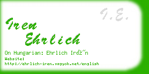 iren ehrlich business card